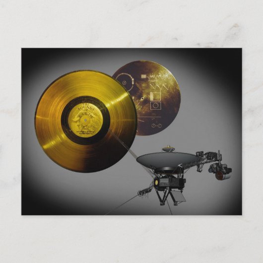 Voyager Spacecraft Golden Record en Hoesje Briefkaart (Voorkant)