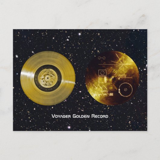 Voyager Spacecraft Golden Record en Hoesje Briefkaart (Voorkant)