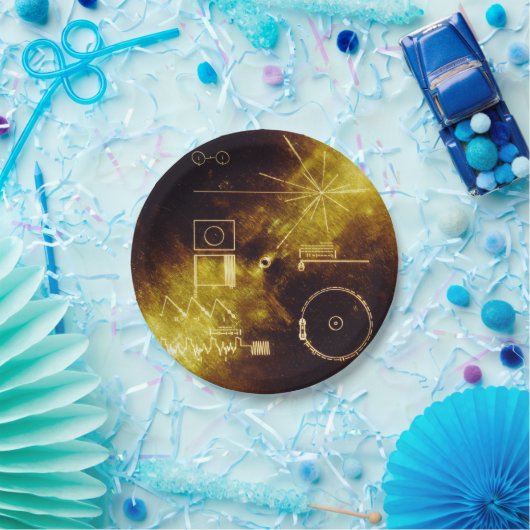 Voyager Spacecraft Golden Record Hoesje Papieren Bordje (Feest)