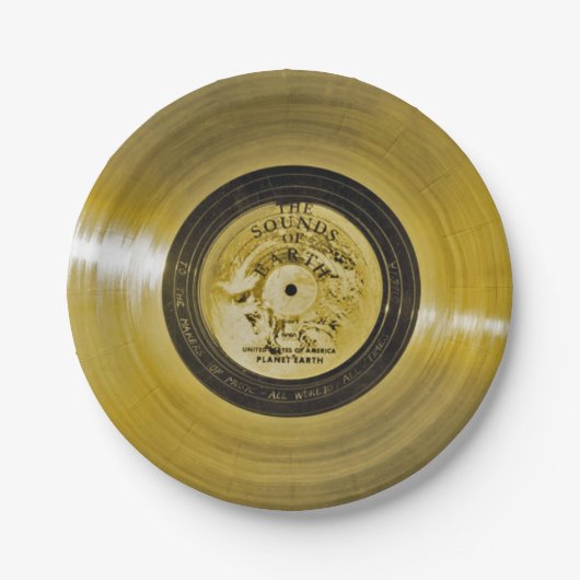 Voyager Spacecraft Golden Record Papieren Bordje (Voorkant)