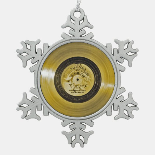 Voyager Spacecraft Golden Record Tin Sneeuwvlok Ornament (Voorkant)