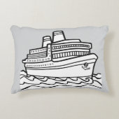 Voyager's Pride Pillow - Tijdloze Ocean Liner Art Accent Kussen (Voorkant)