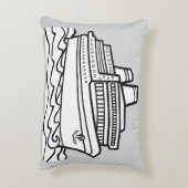 Voyager's Pride Pillow - Tijdloze Ocean Liner Art Accent Kussen (Achterkant (Verticaal))