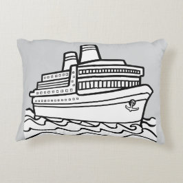 Voyager's Pride Pillow - Tijdloze Ocean Liner Art Accent Kussen
