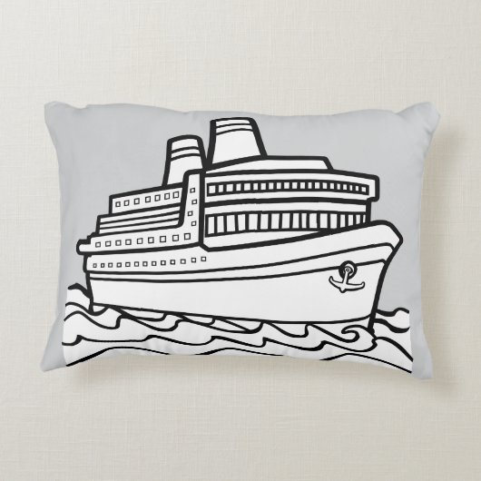 Voyager's Pride Pillow - Tijdloze Ocean Liner Art Accent Kussen (Achterkant)