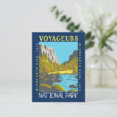 Voyageurs Nationaal Park Minnesota Retro in nood Briefkaart (Staand voorkant)