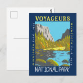 Voyageurs Nationaal Park Minnesota Retro in nood Briefkaart (Voorkant / Achterkant)