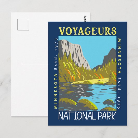 Voyageurs Nationaal Park Minnesota Retro in nood Briefkaart (Voorkant / Achterkant)