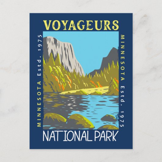 Voyageurs Nationaal Park Minnesota Retro in nood Briefkaart (Voorkant)