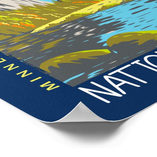 Voyageurs Nationaal Park Minnesota Retro in nood Poster (Hoek)