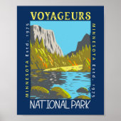Voyageurs Nationaal Park Minnesota Retro in nood Poster (Voorkant)