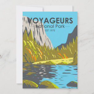 Voyageurs Nationaal Park Minnesota Vintage Feestdagenkaart