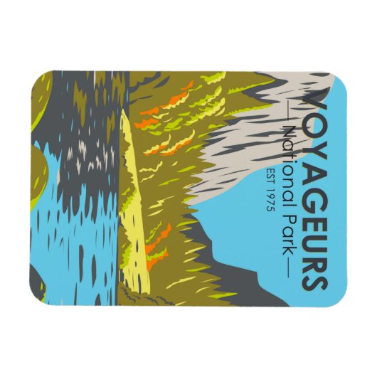 Voyageurs Nationaal Park Minnesota Vintage Magneet (Horizontaal)