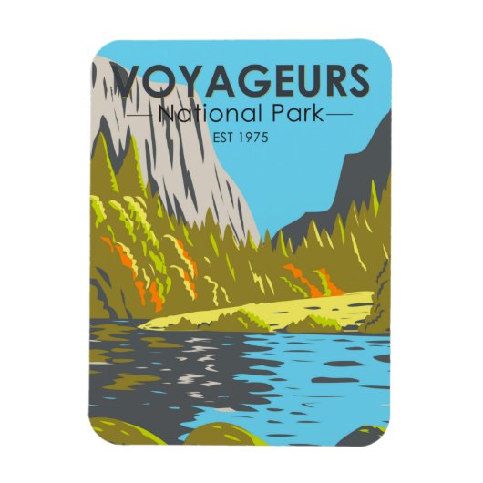 Voyageurs Nationaal Park Minnesota Vintage Magneet (Verticaal)