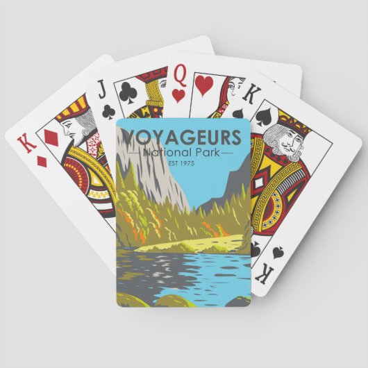 Voyageurs Nationaal Park Minnesota Vintage Pokerkaarten (Achterkant)