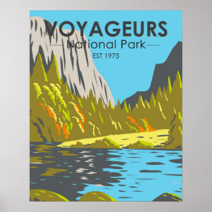 Voyageurs Nationaal Park Minnesota Vintage Poster