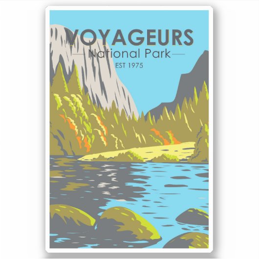 Voyageurs Nationaal Park Minnesota Vintage Sticker (Voorkant)