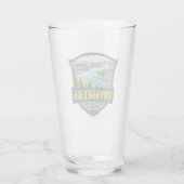 Voyageurs National Park Illustratie Retro Badge Glas (Achterkant)