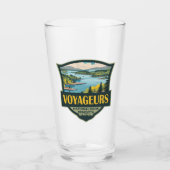 Voyageurs National Park Illustratie Retro Badge Glas (Voorkant)