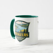 Voyageurs National Park Illustratie Retro Badge Mok (Voorkant links)