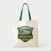 Voyageurs National Park Illustratie Retro Badge Tote Bag (Voorkant)
