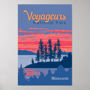 Voyageurs National Park Illustratie van Rainy Lake Poster