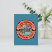 Voyageurs National Park Moose Retro Compass Emblee Briefkaart (Staand voorkant)