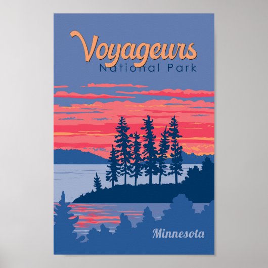 Voyageurs National Park Rainy Lake Illustratie Poster (Voorkant)