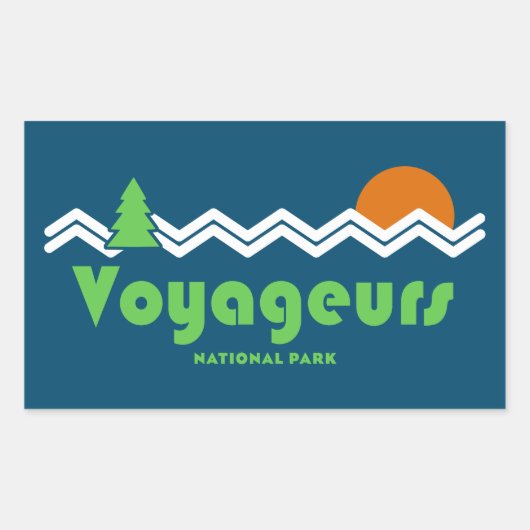 Voyageurs National Park Retro Rechthoekige Sticker (Voorkant)