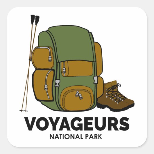 Voyageurs National Park rugzak Vierkante Sticker (Voorkant)