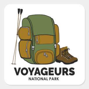 Voyageurs National Park rugzak Vierkante Sticker