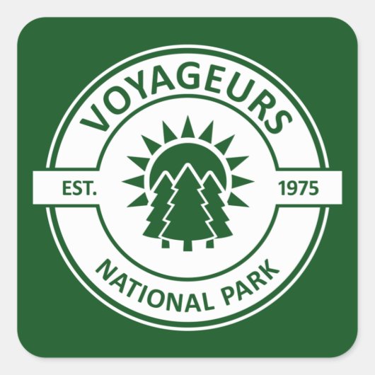 Voyageurs National Park Sun Trees Vierkante Sticker (Voorkant)
