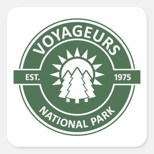 Voyageurs National Park Sun Trees Vierkante Sticker (Voorkant)