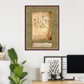 Voynich Bord 1 — Botanische illustratie Poster (Thuiskantoor)