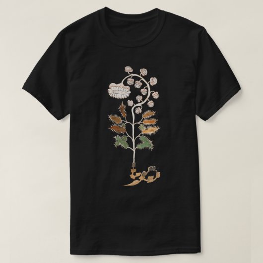 Voynich Manuscript Plant Illustratie T-shirt (Design voorkant)