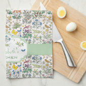 Voysey Apothecary Garden Custom Kitchen Tea Towel Theedoek (Quarter Fold)