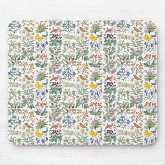 Voysey Apothecary's Garden Pattern Mousepad Muismat (Voorkant)