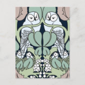 Voysey Art Nouveau Owl Nest Pattern Briefkaart (Voorkant)