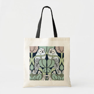 Voysey Art Nouveau Owl Nest Pattern Canvas tas