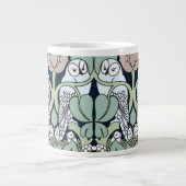 Voysey Art Nouveau Owl Nest Pattern Jumbo Mok (Voorkant)