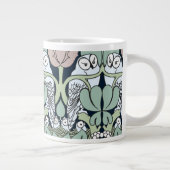 Voysey Art Nouveau Owl Nest Pattern Jumbo Mok (Rechts)
