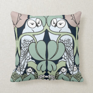 Voysey Art Nouveau Owls Nest Pattern Sierkussen
