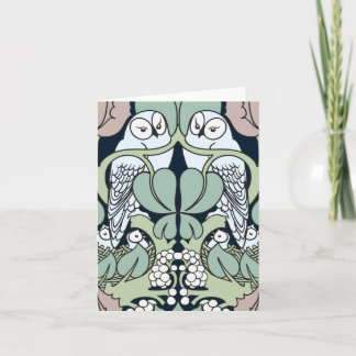Voysey Art Nouveau Uil Nest Patroon Notitiekaarten