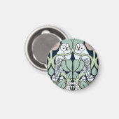 Voysey Art Nouveau Uil Nest Pattern Magnet (Voorkant / Achterkant)