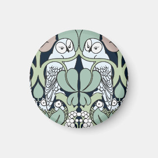 Voysey Art Nouveau Uil Nest Pattern Magnet