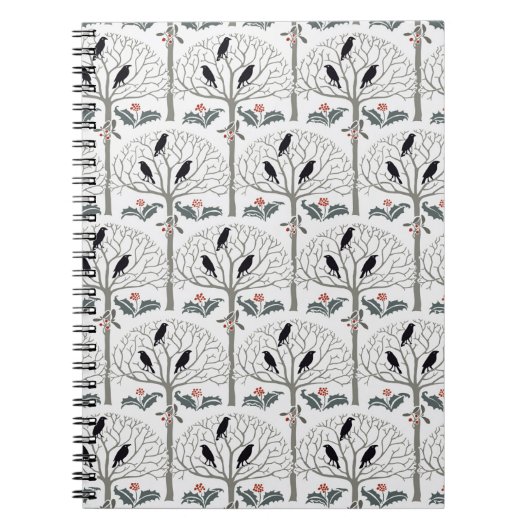 Voysey Rook en Holly Pattern KerstJournal Notitieboek (Voorkant)