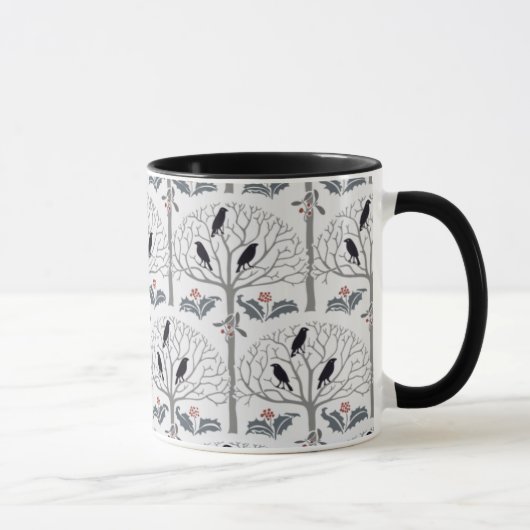 Voysey Rook en Holly Pattern Mok met kerstcadeaus (Rechts)