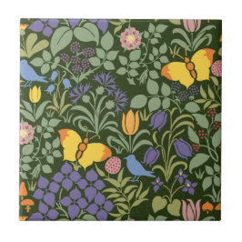 Voysey's wilde bloemen keramische Tegel Tegeltje