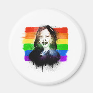 VP Kamala Harris LGBTQ Pride Flag Graffiti Magneet