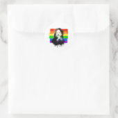 VP Kamala Harris LGBTQ Pride Flag Graffiti Ronde Sticker (Tas)